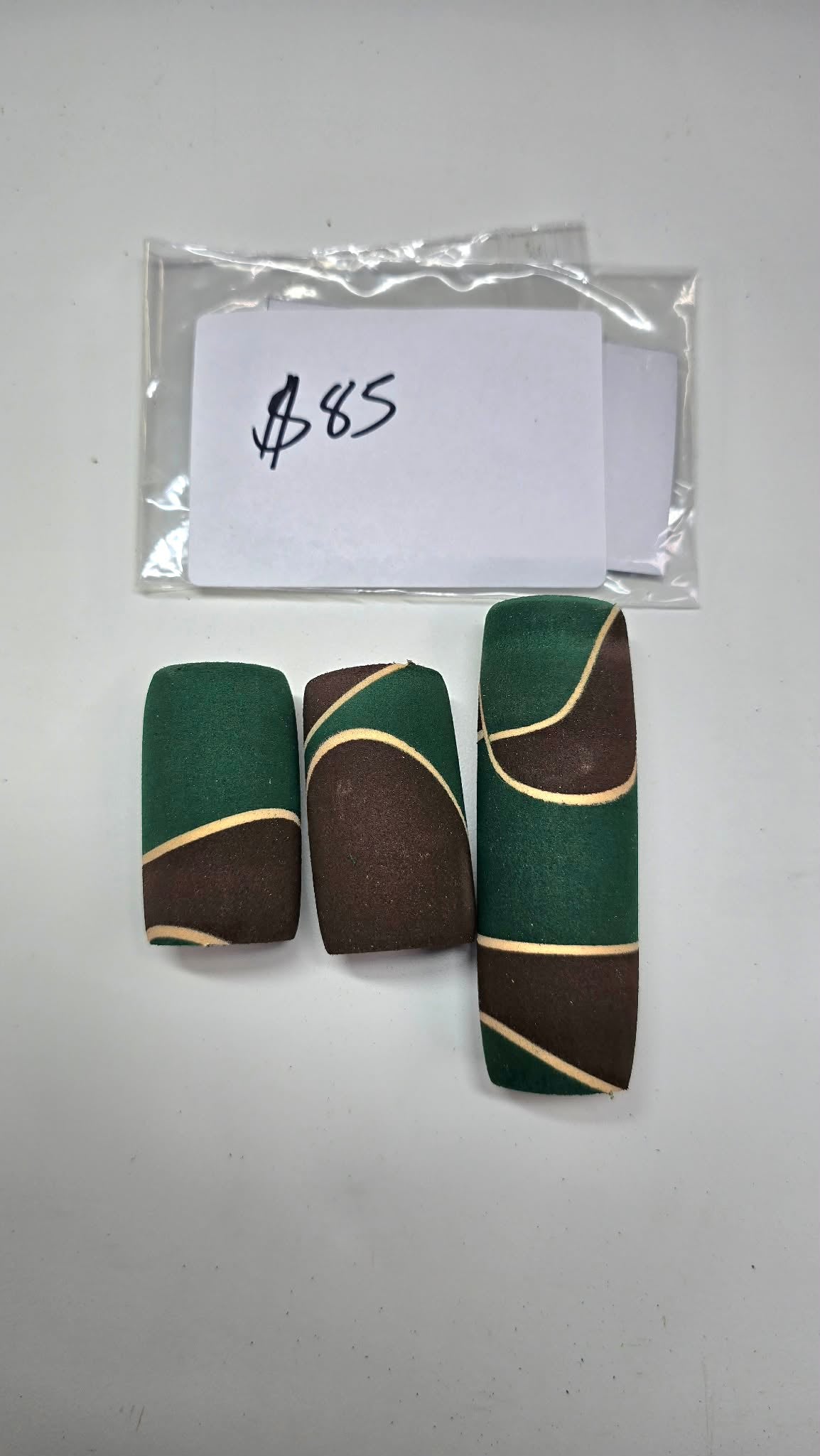 Custom Green Brown and Tan split grip set