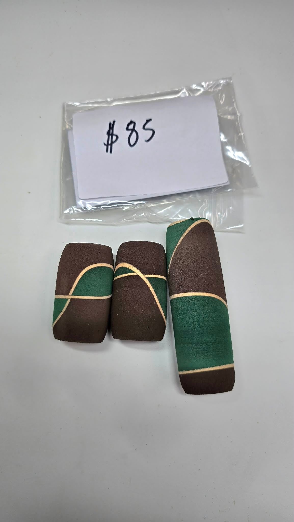Custom Green Brown and tan split grip set