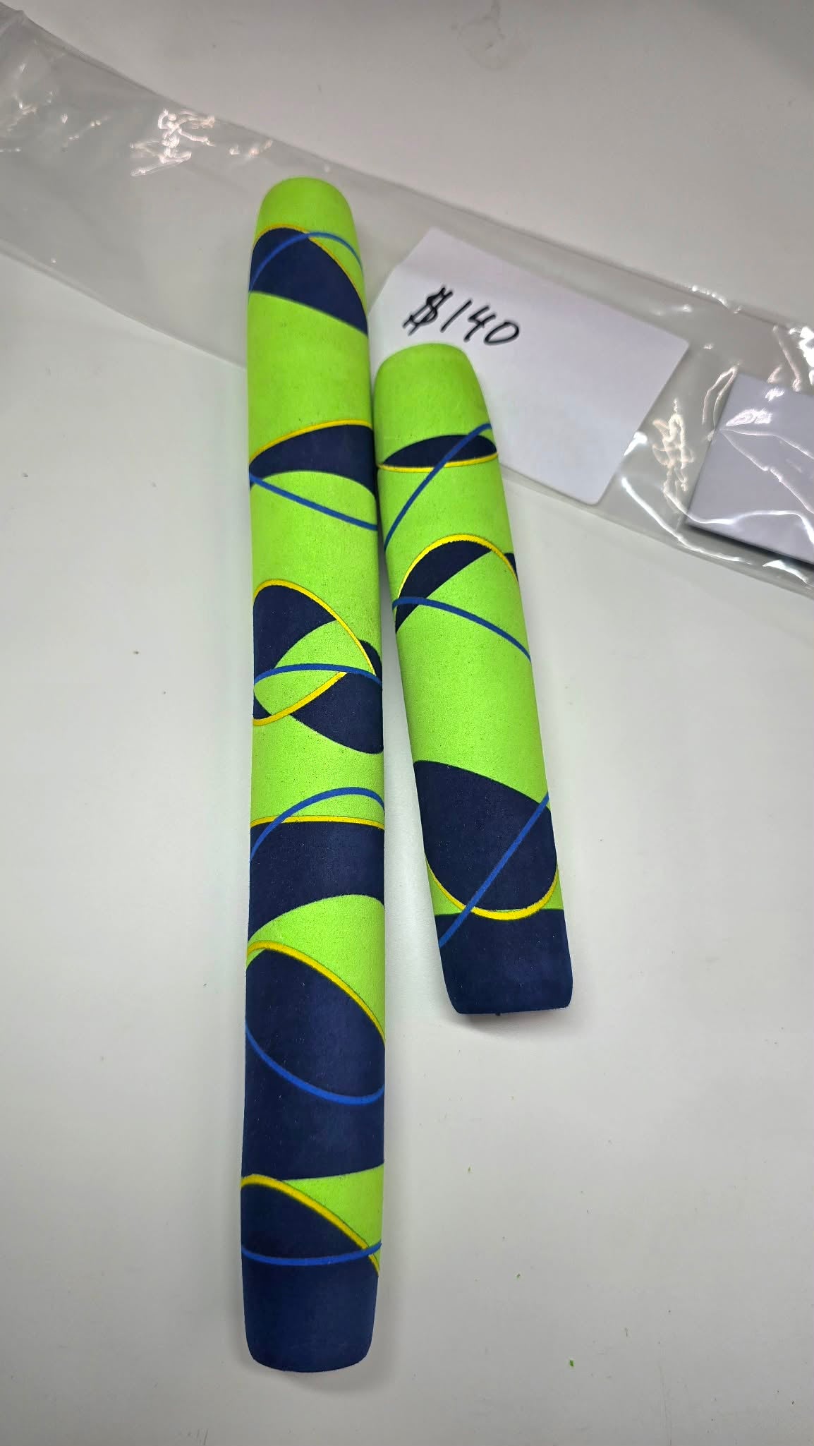 Custom navy and neon green full grip set