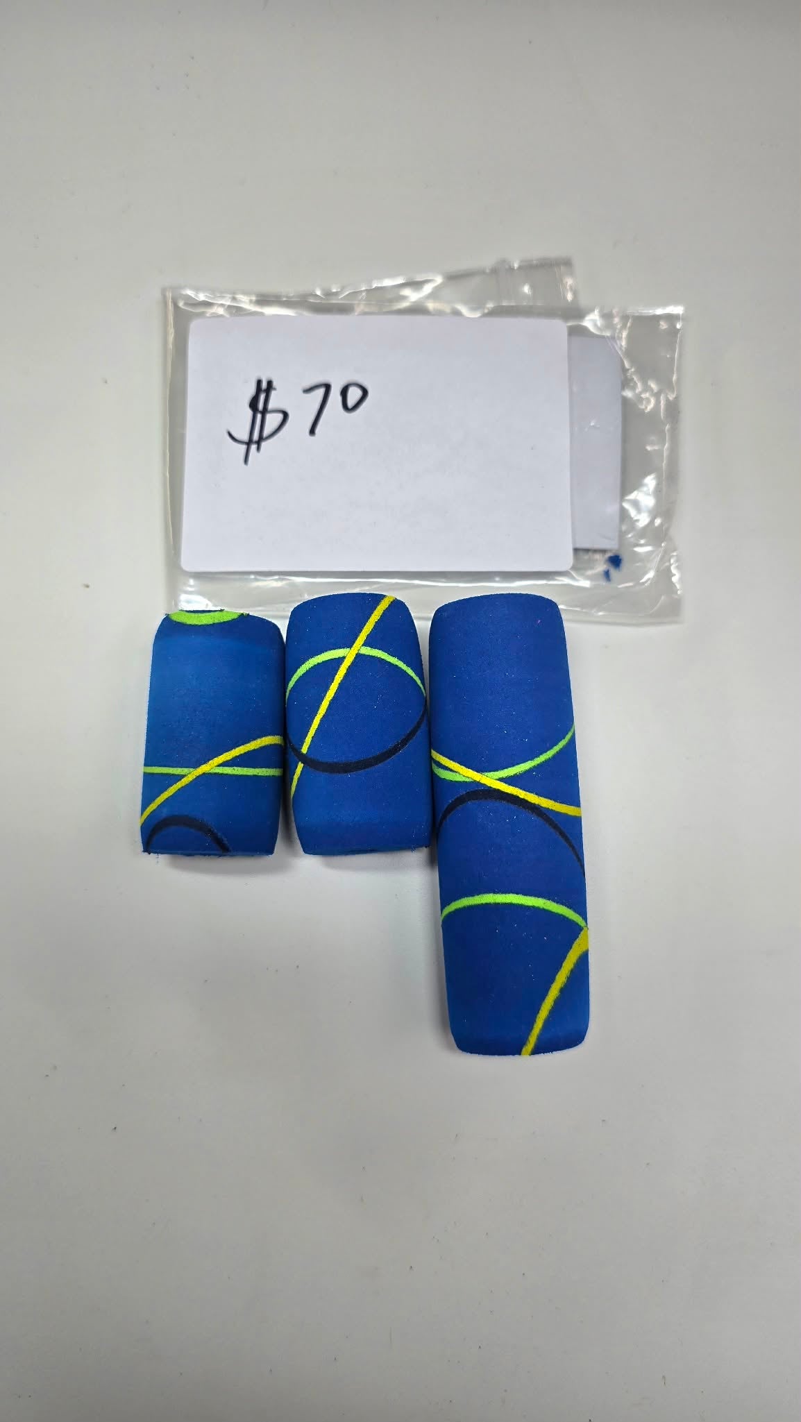 Custom Blue Yellow and Neon Green split grip set