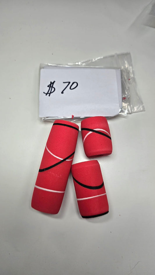 Custom red white and black split grip set