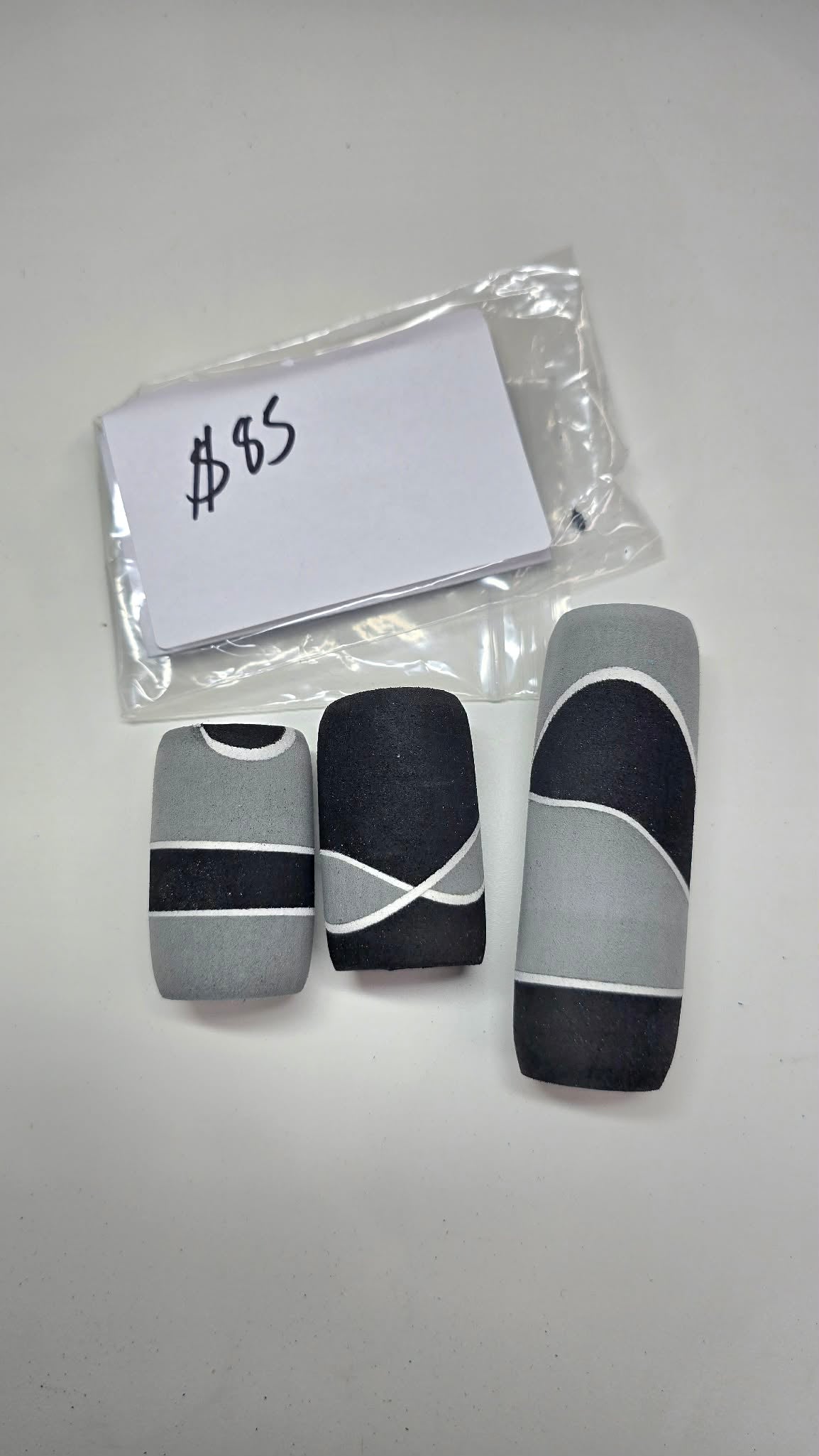 Custom black and gray split grip