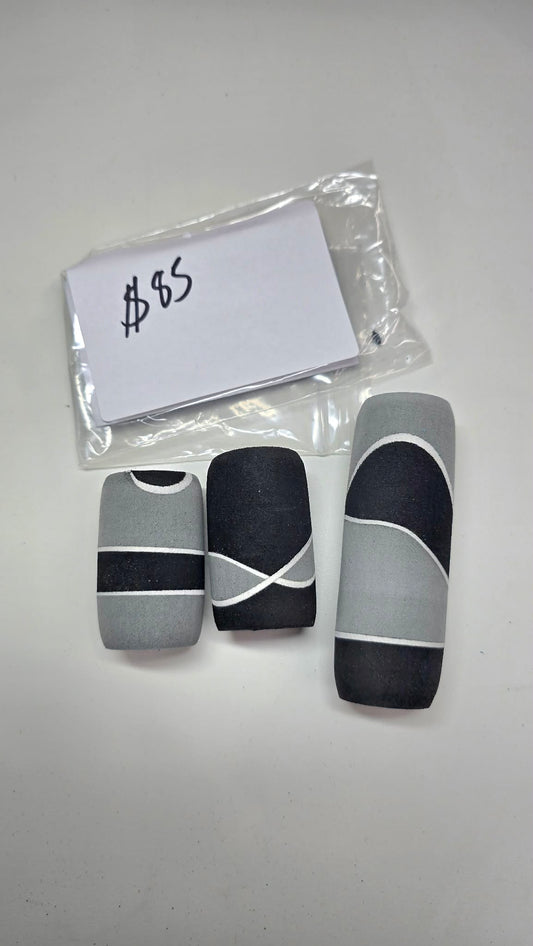Custom black and gray split grip