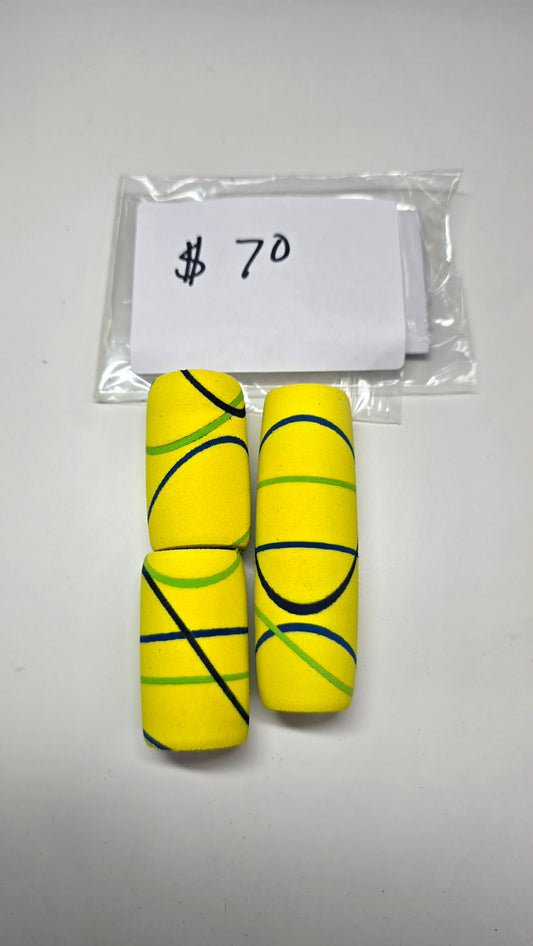 Custom Yellow Blue Green split grip